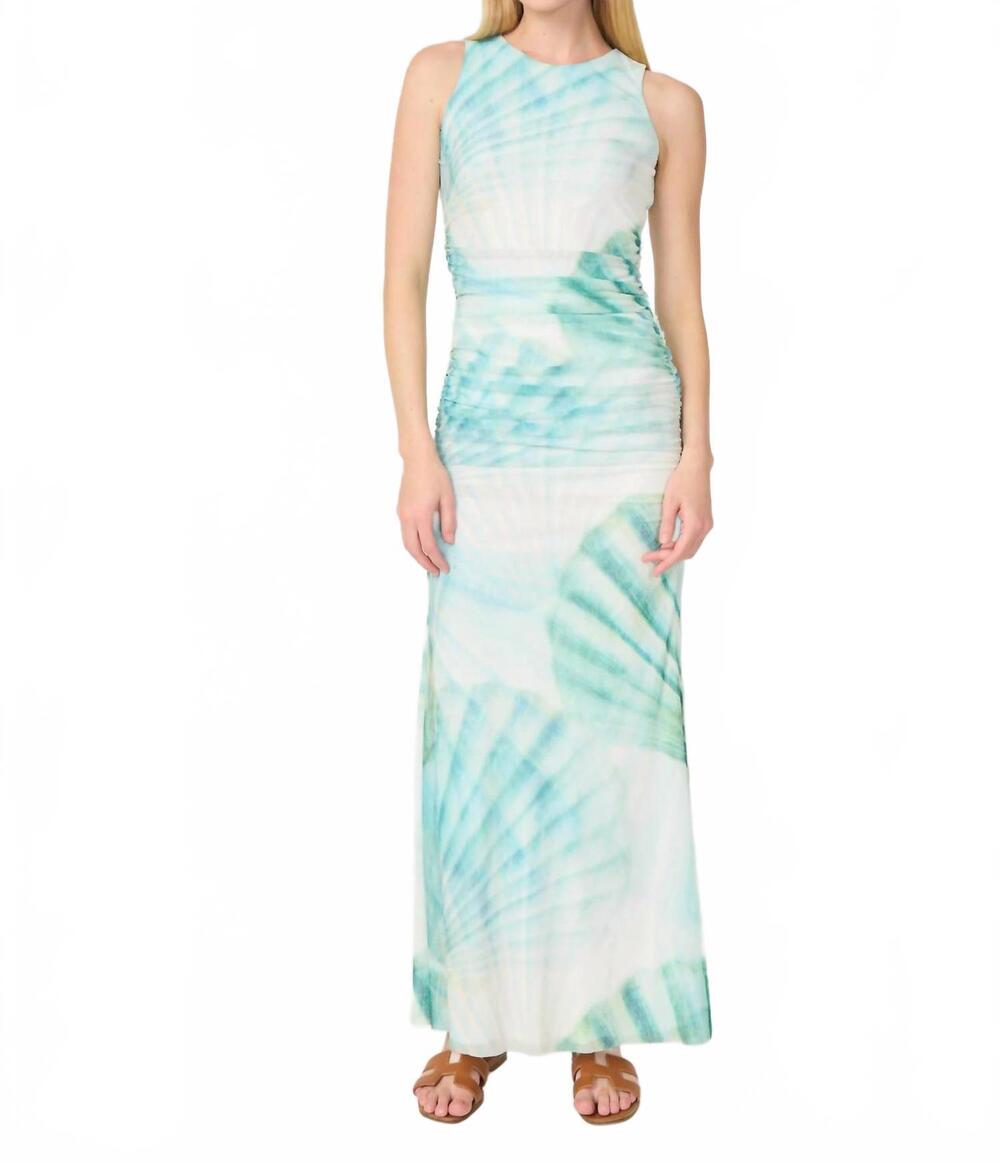 NEW GILNER FARRAR maely maxi dress in large seashells